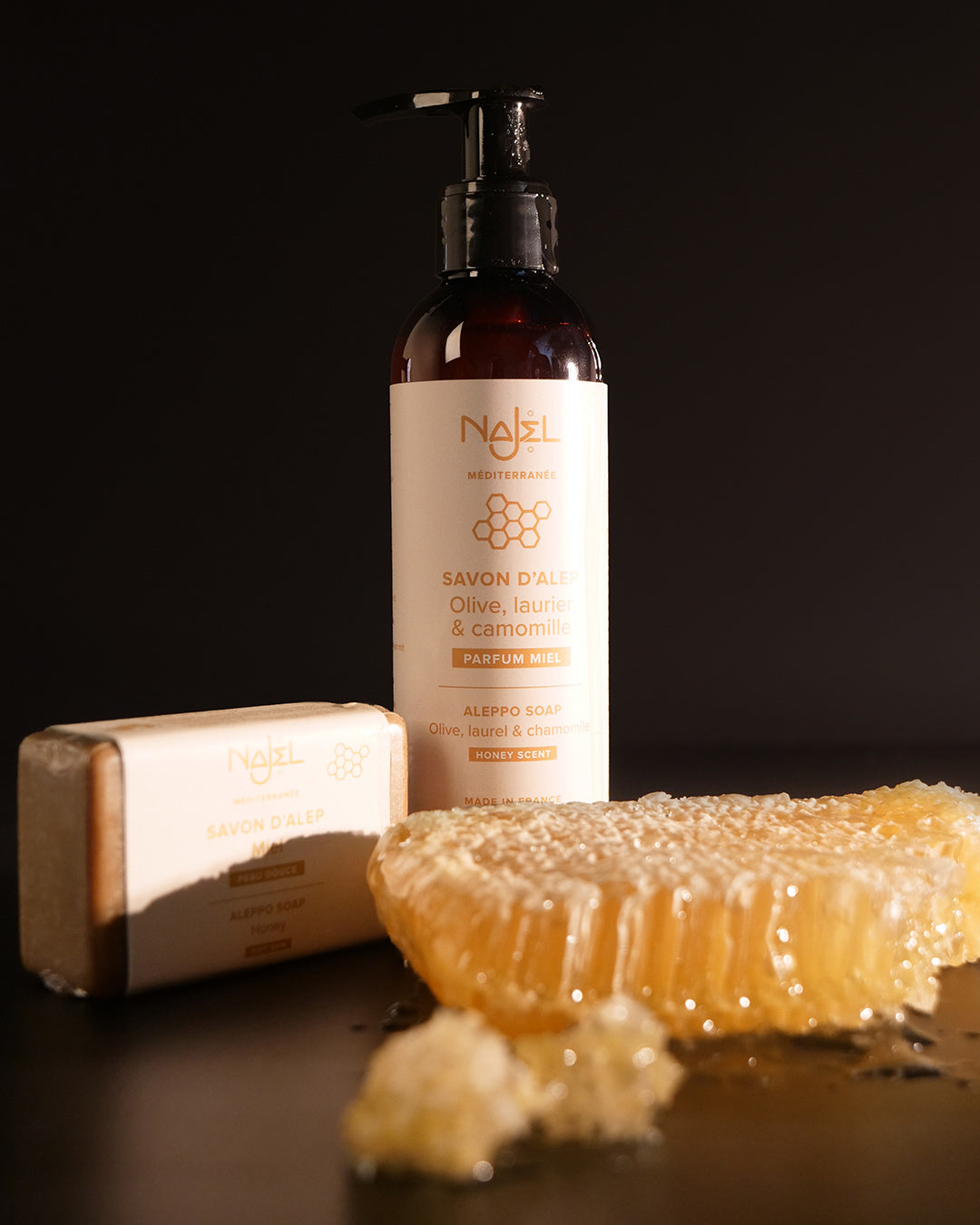 Savon d'Alep liquide parfum miel-Savon d'Alep liquide-Najel