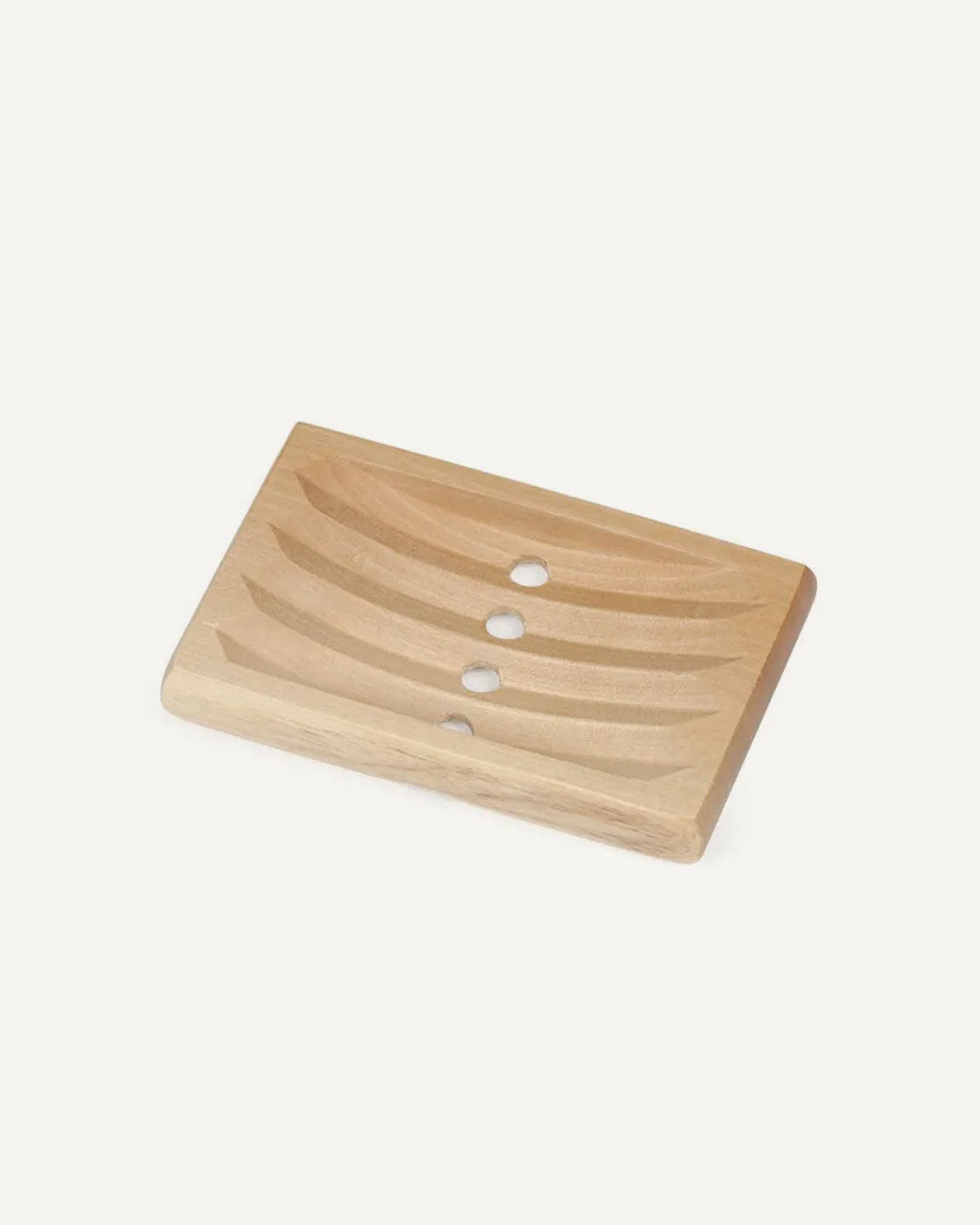 Porte-savon En Bois Trapèze Naturel - 12 X 9 X 1,7 Cm, Design Simple Et Fonctionnel