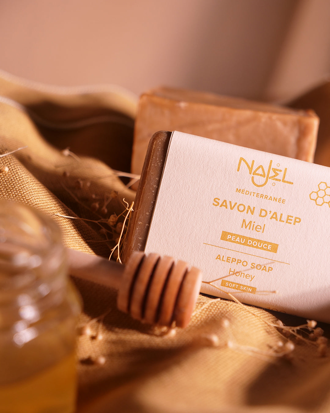 Savon d'Alep au miel-Savon d'Alep solide enrichi-Najel