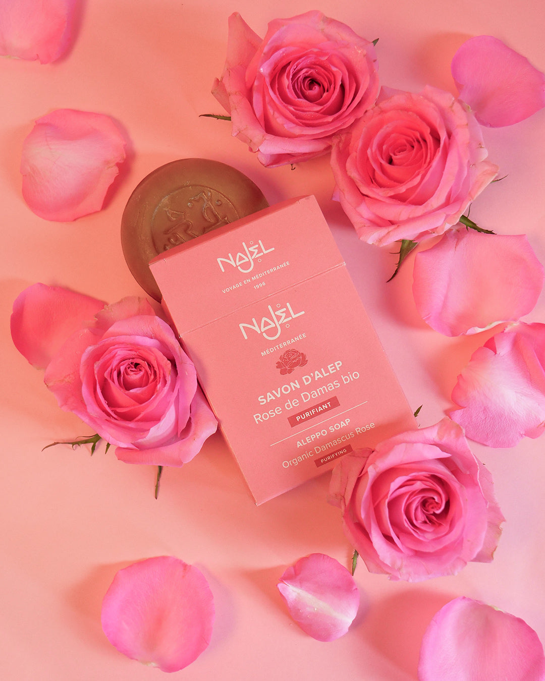 Savon d'Alep à la rose de Damas bio-Savon d'Alep solide enrichi-Najel