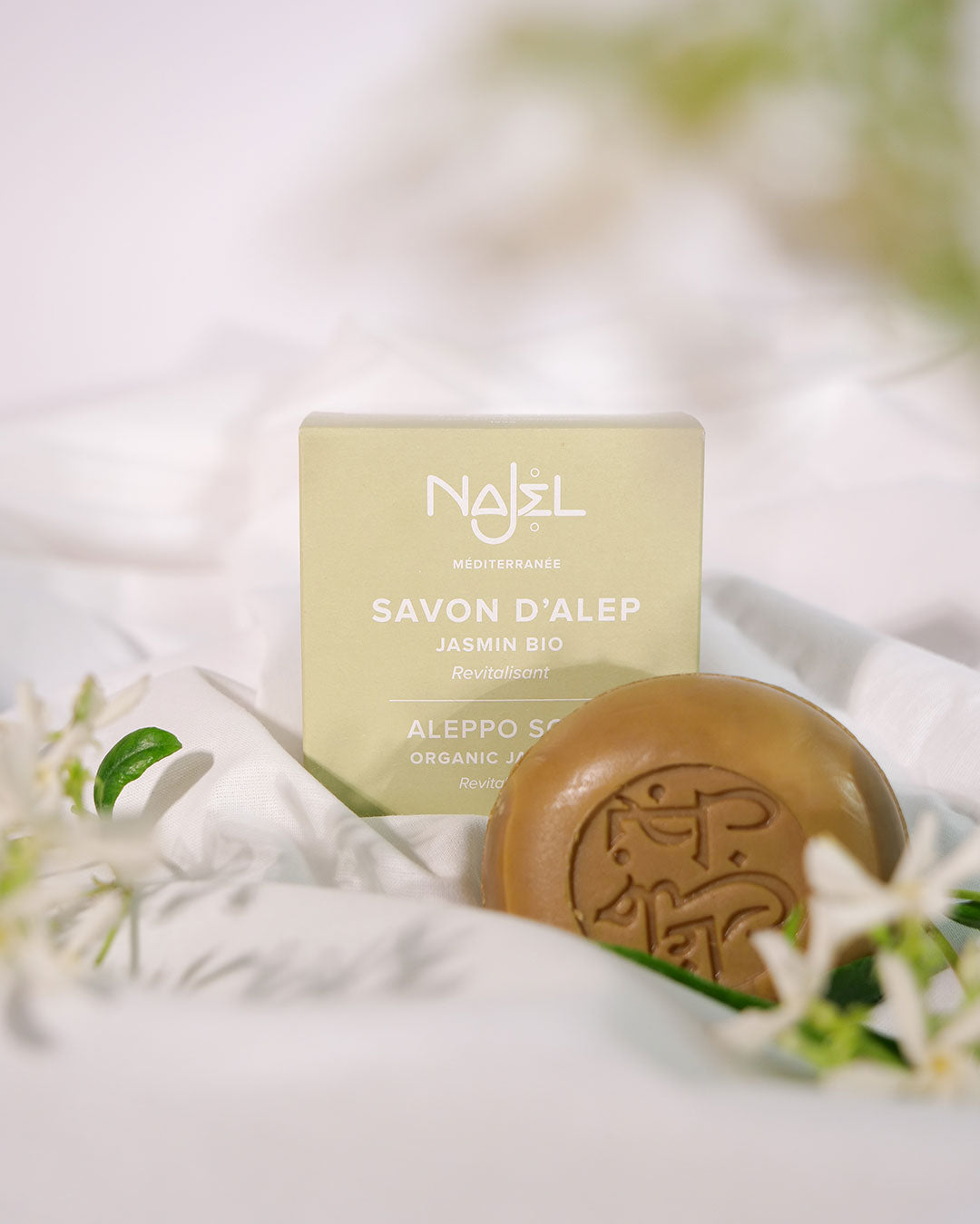 Savon d'Alep au jasmin bio-Savon d'Alep solide enrichi-Najel