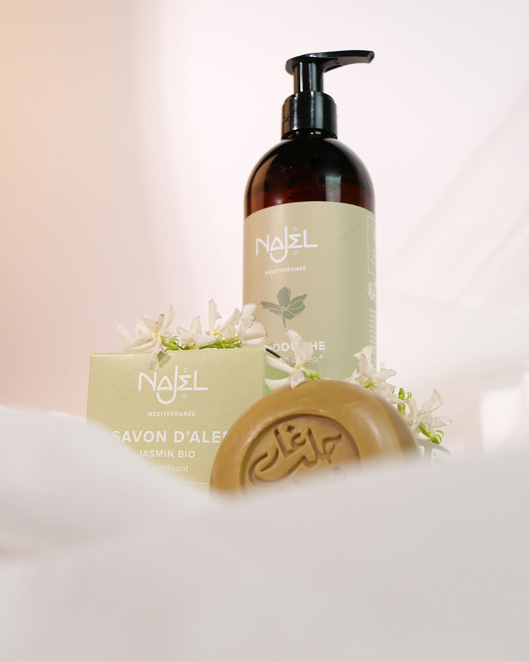 Savon d'Alep au jasmin bio-Savon d'Alep solide enrichi-Najel