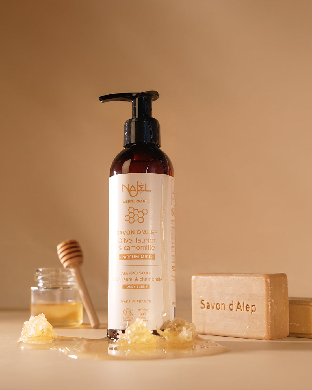 Liquid Aleppo soap with honey scent