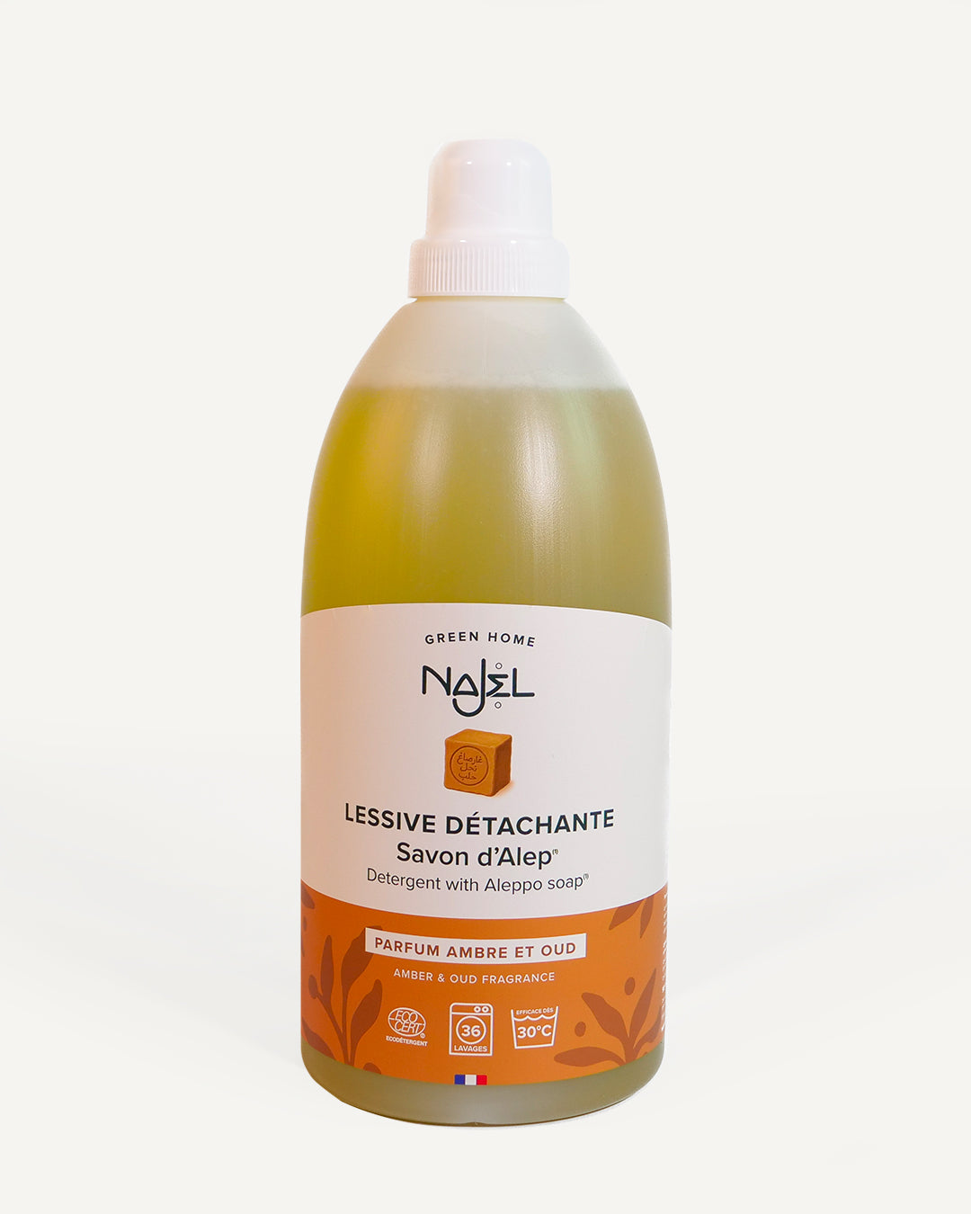Lessive liquide au savon d'Alep parfum Ambre et Oud