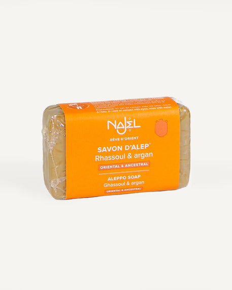 Savon d'Alep au rhassoul et à l'huile d'argan